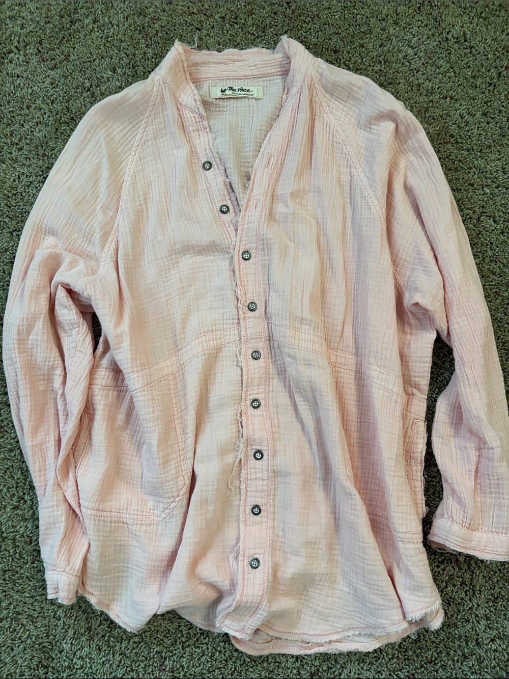 Free People We The Free Pink Summer Daydream Buttondown Sz Small